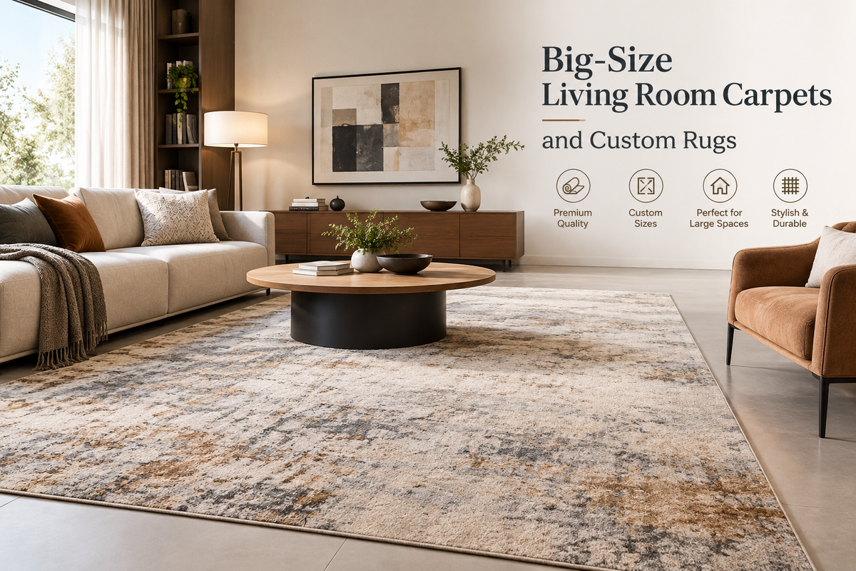 How to select the right big-size living room carpets and custom rugs