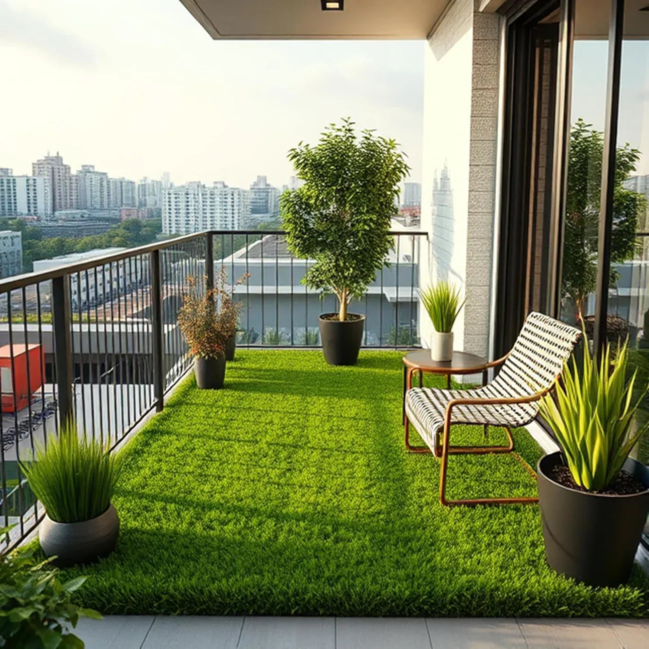 Artificial grass terrace and balcony