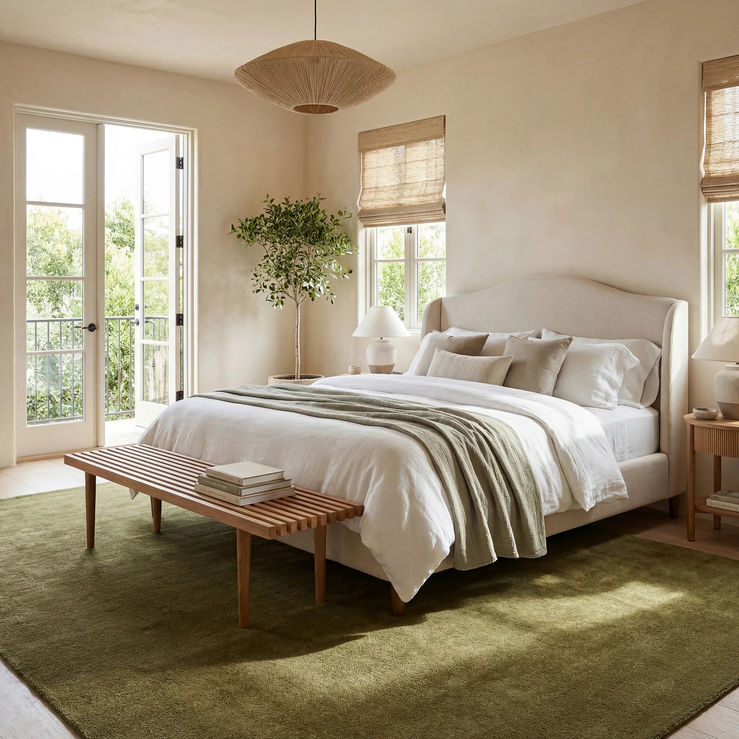 Green Shadow Grove Wool Carpet