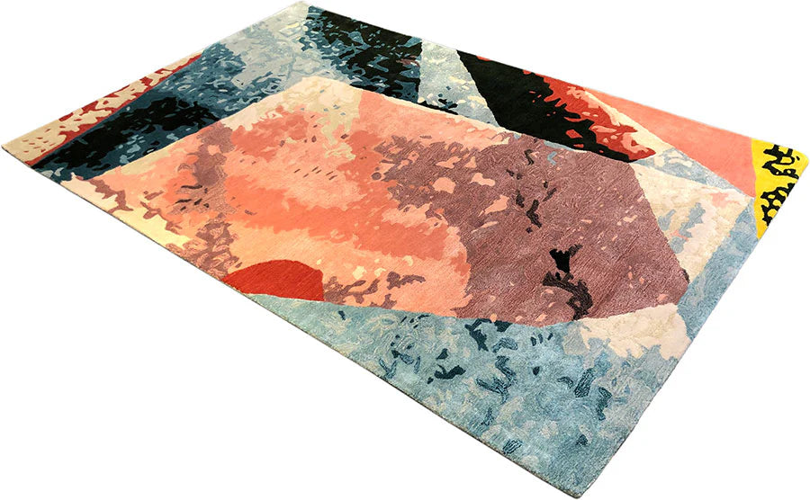Chromatic Echo Abstract Wool Rug