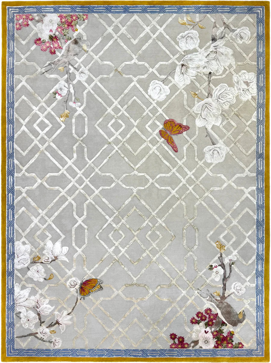 Enchanted Blossom Silk Rug