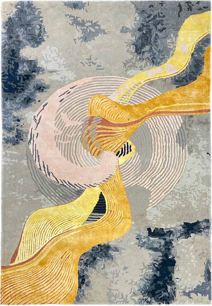 Gilded Current Silk Rug