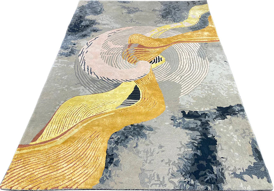 Gilded Current Silk Rug