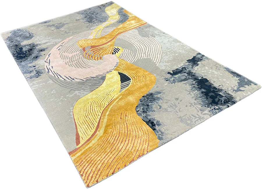 Gilded Current Silk Rug
