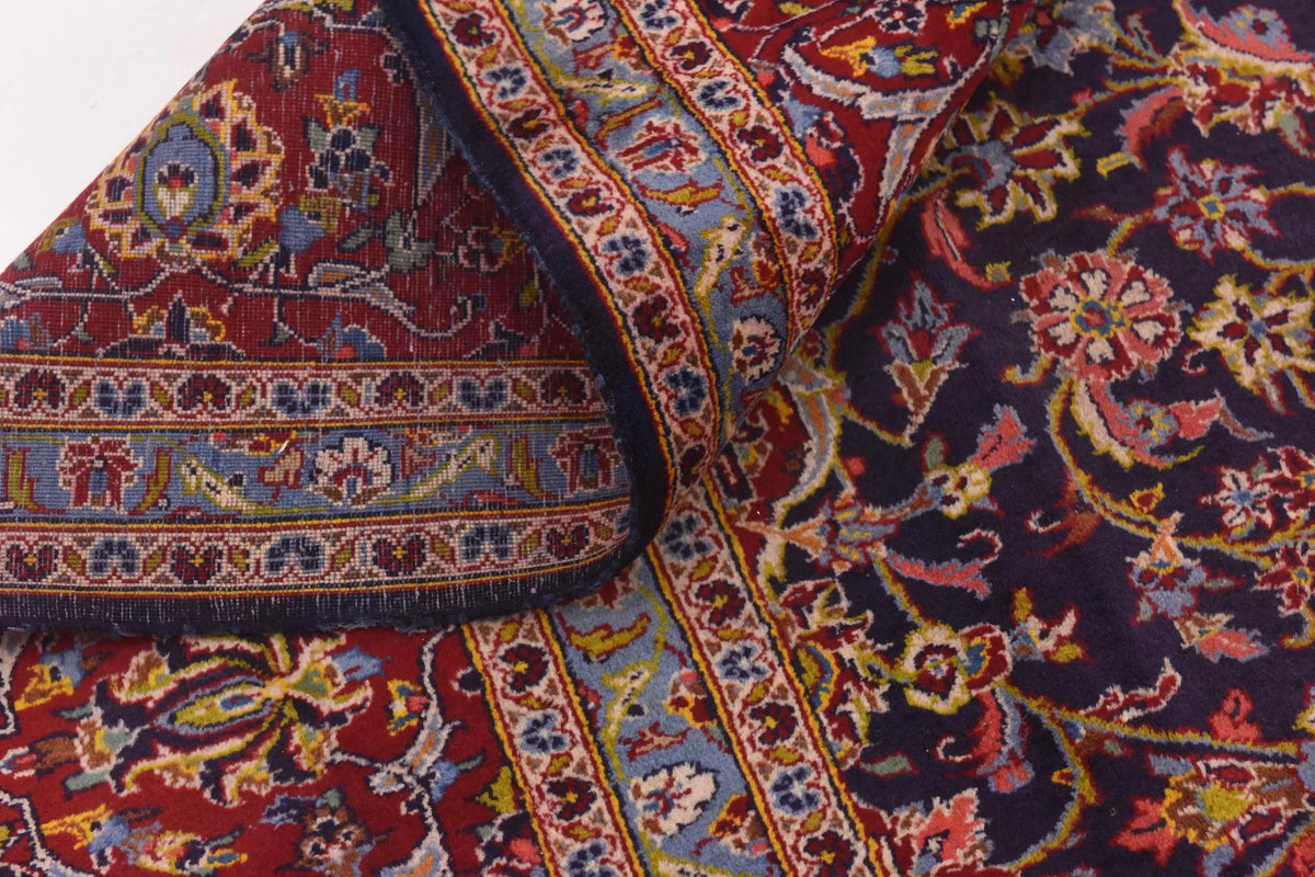 Hand-Knotted Regal Sapphire Field Royal Medallion Luxury Wool Rug