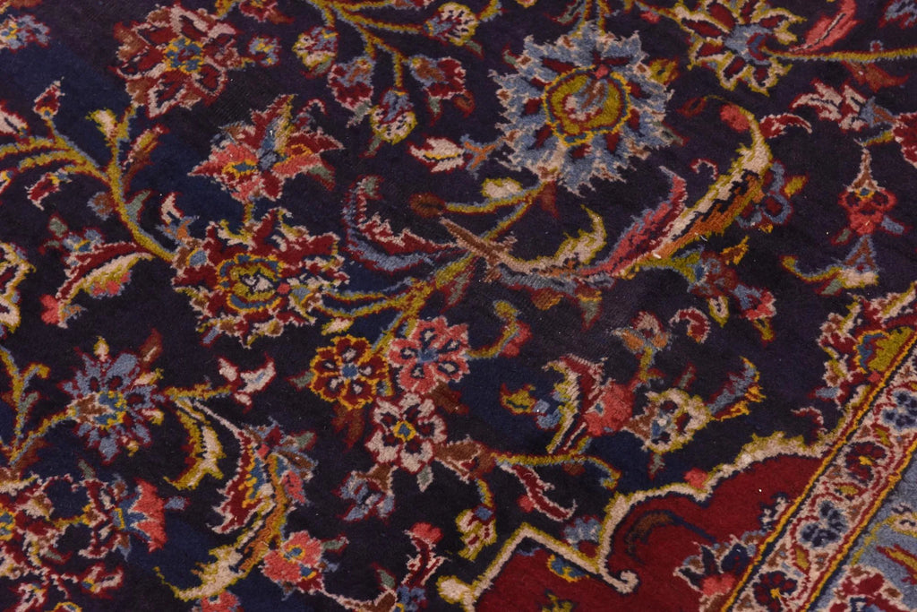 Hand-Knotted Regal Sapphire Field Royal Medallion Luxury Wool Rug