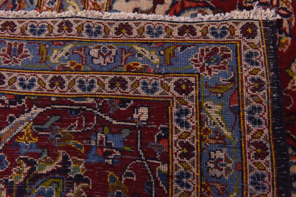 Hand-Knotted Regal Sapphire Field Royal Medallion Luxury Wool Rug