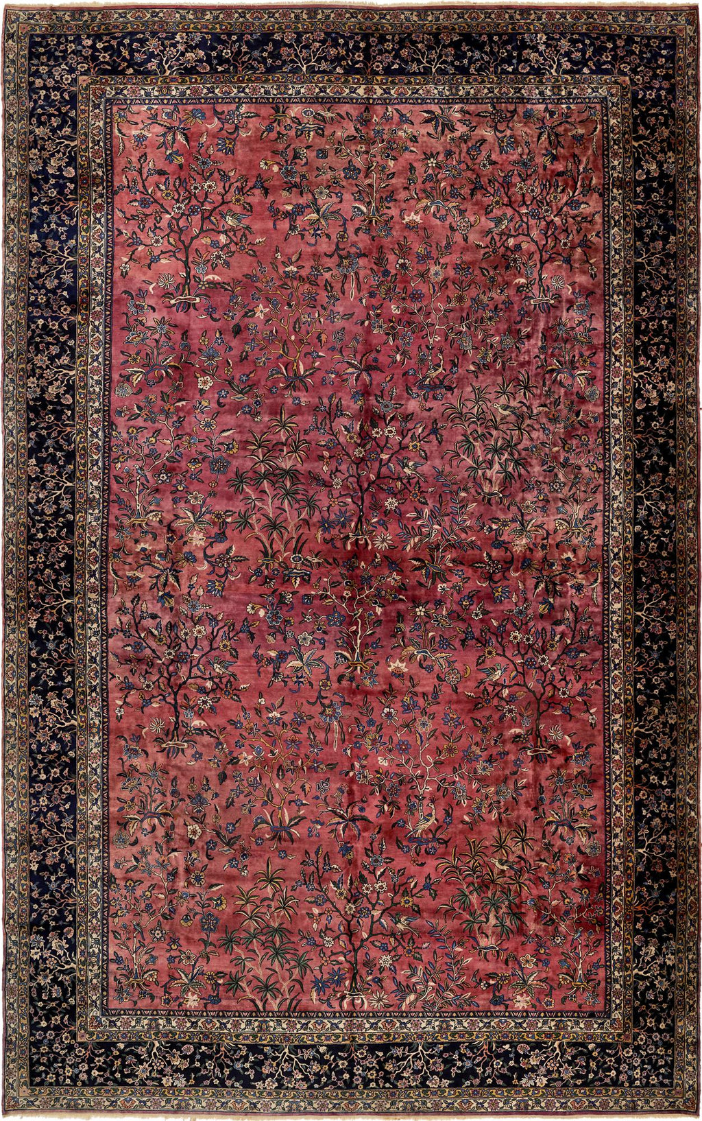 Hand-Knotted Royal Paradise Garden Wool Rug
