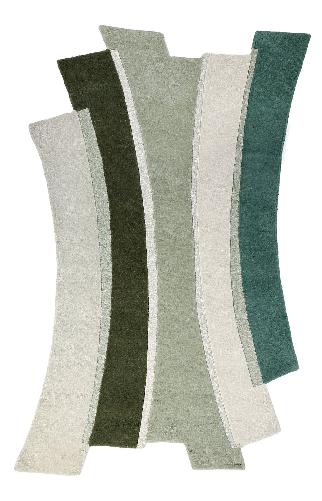 Modern Abstract Striped Wool Rug