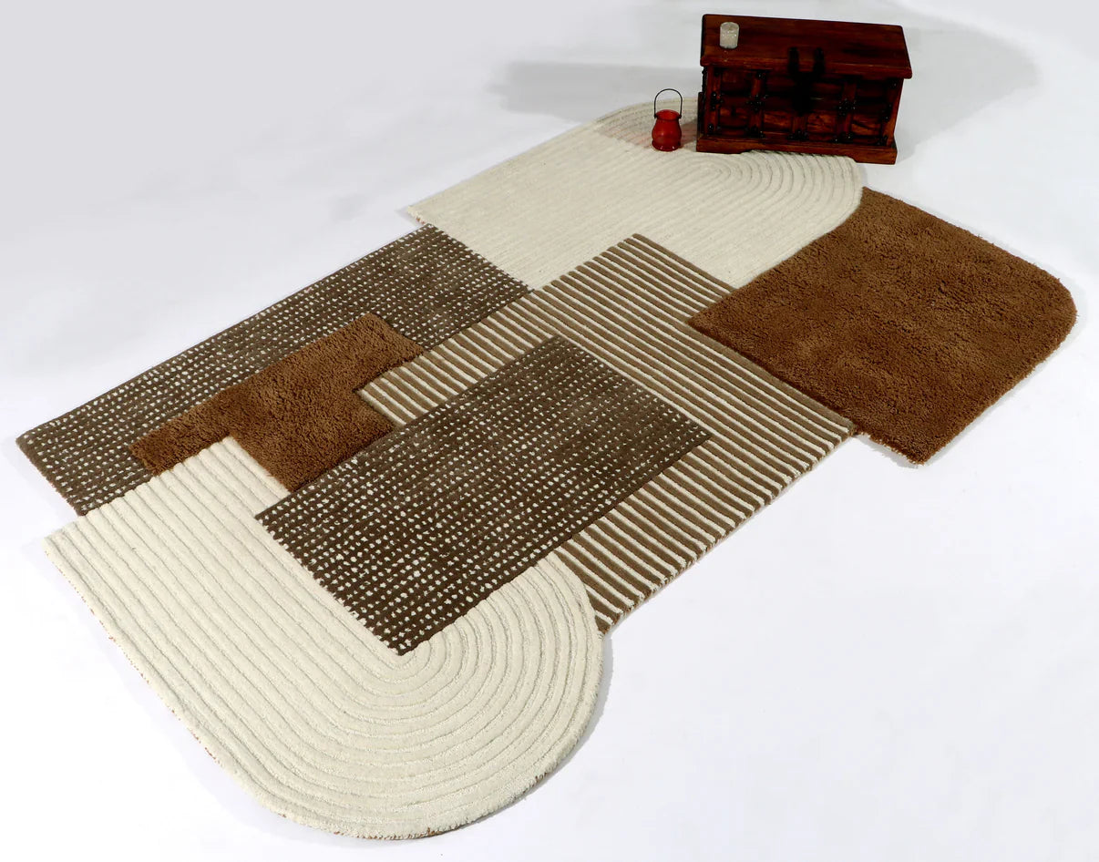Modular Terra New Zealand Wool Irregular Shape Rug