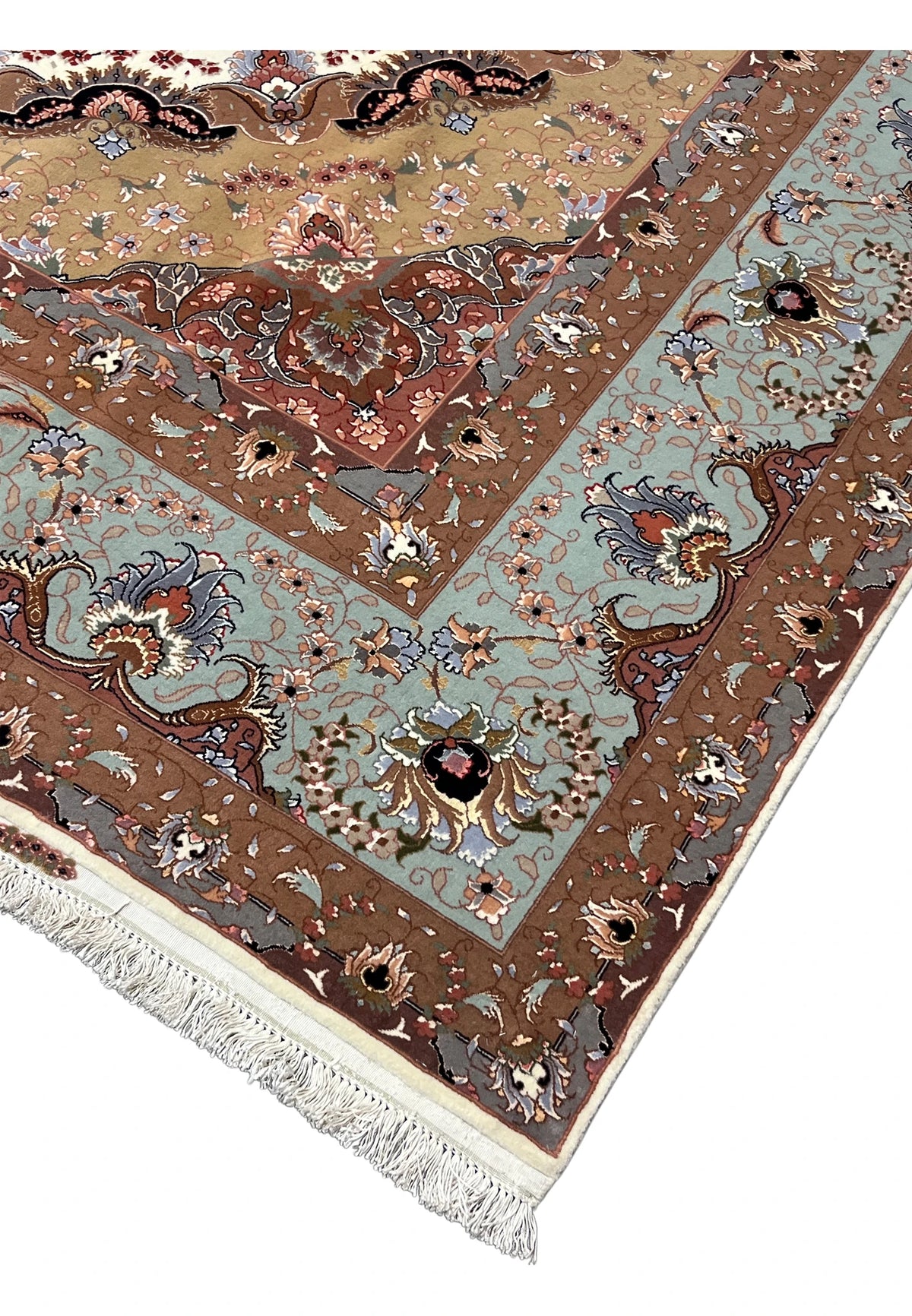 Hand-Knotted Royal Tabriz Medallion Wool Masterpiece Rug
