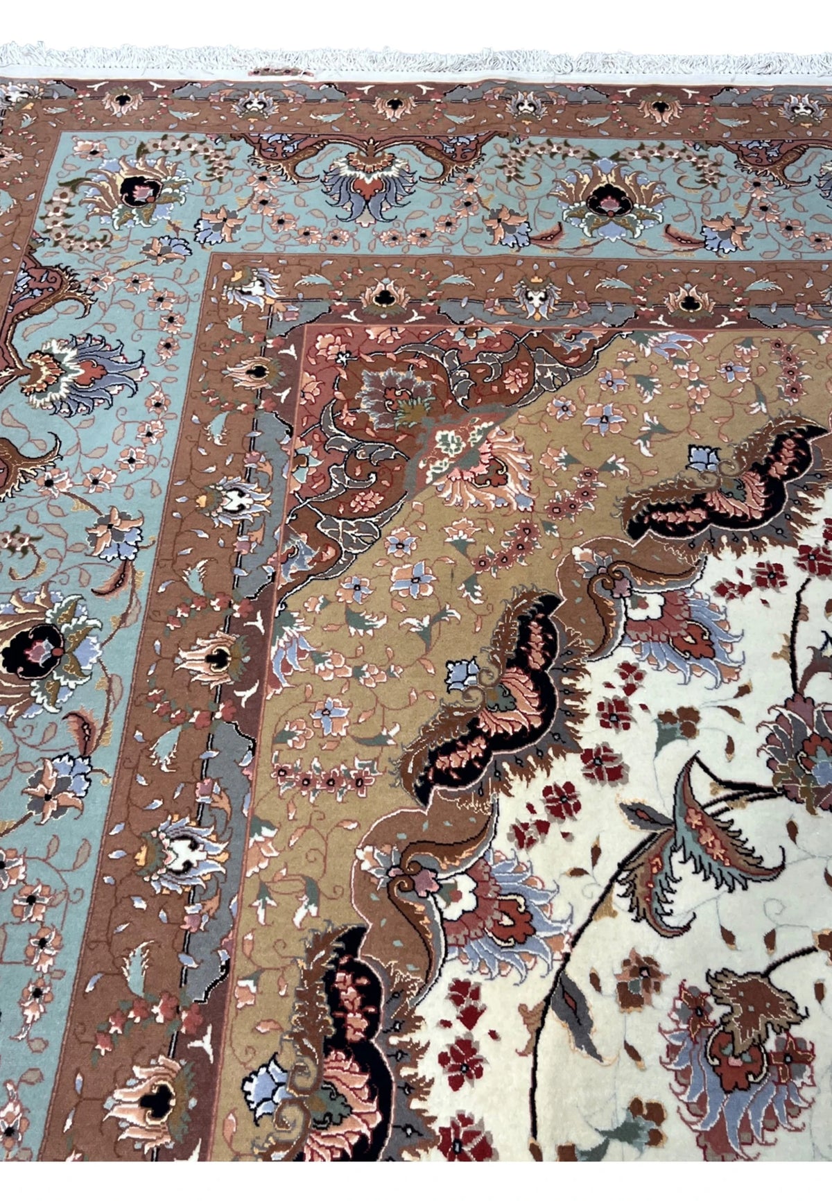 Hand-Knotted Royal Tabriz Medallion Wool Masterpiece Rug