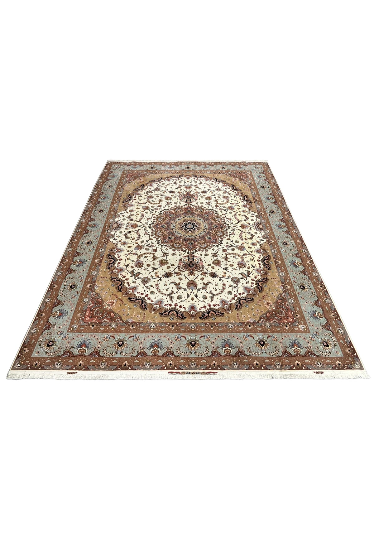 Hand-Knotted Royal Tabriz Medallion Wool Masterpiece Rug