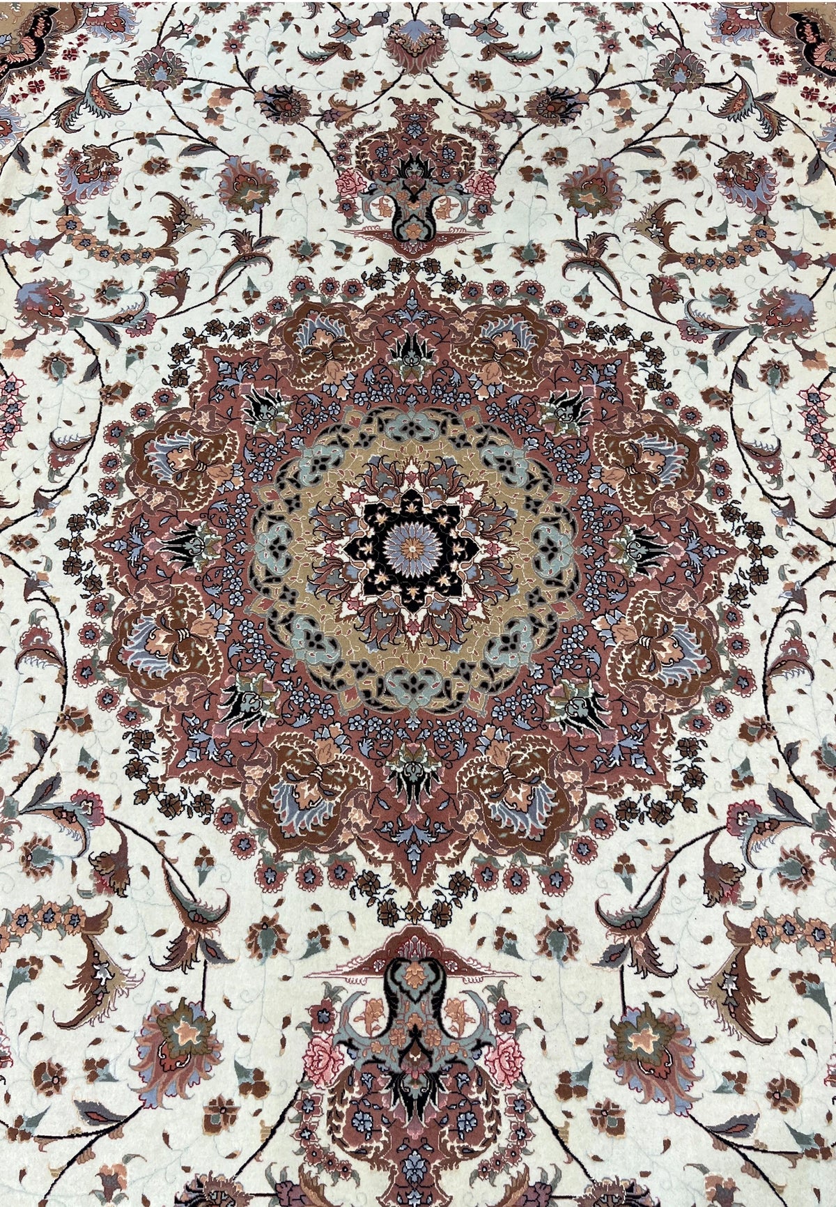 Hand-Knotted Royal Tabriz Medallion Wool Masterpiece Rug