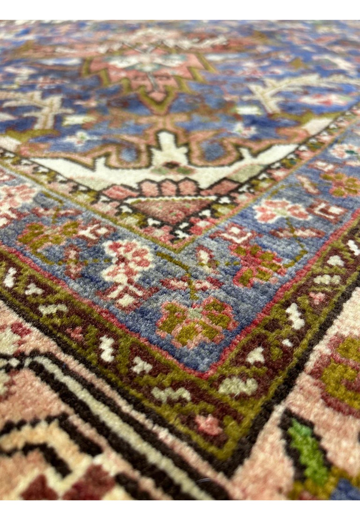 The Heriz Sovereign Hand-Knotted Geometric Diamond Medallion Rug