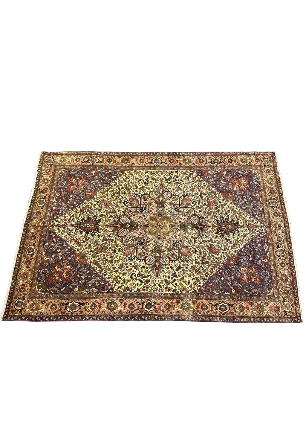 The Heriz Sovereign Hand-Knotted Geometric Diamond Medallion Rug