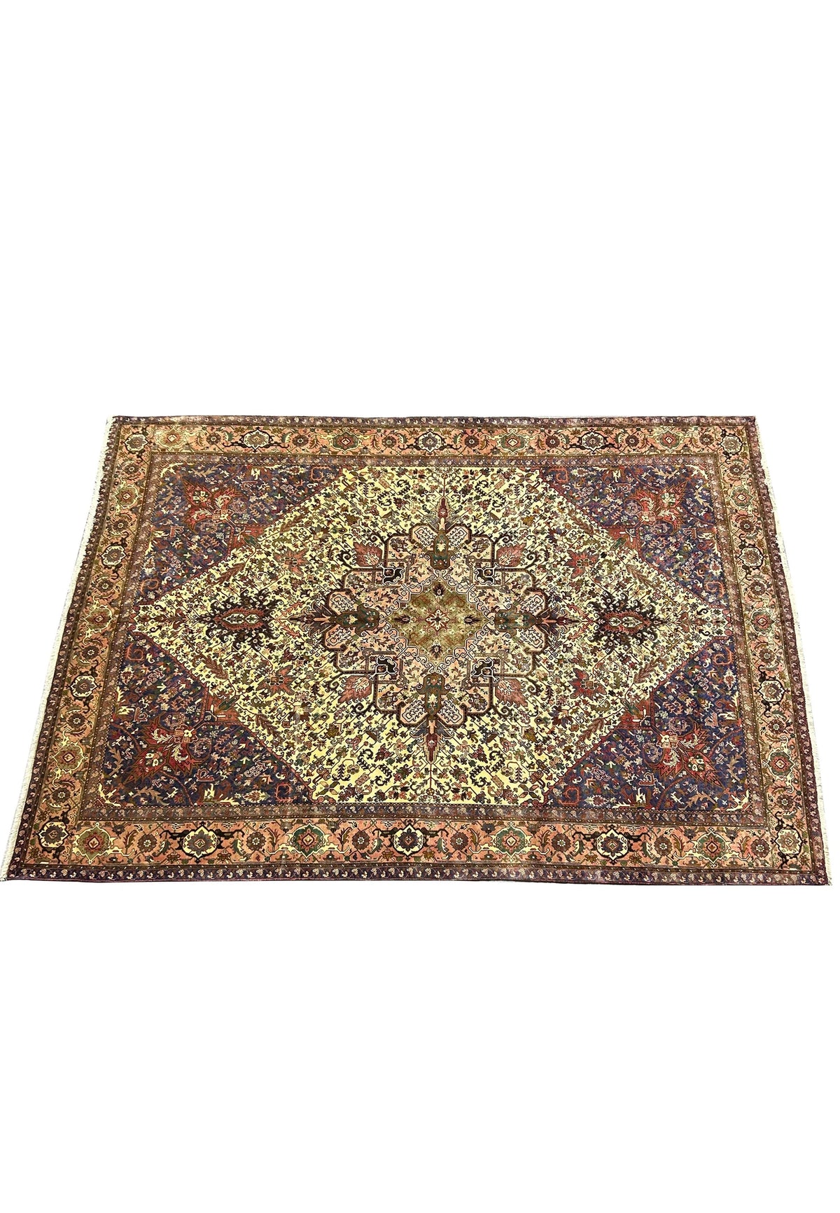 The Heriz Sovereign Hand-Knotted Geometric Diamond Medallion Rug