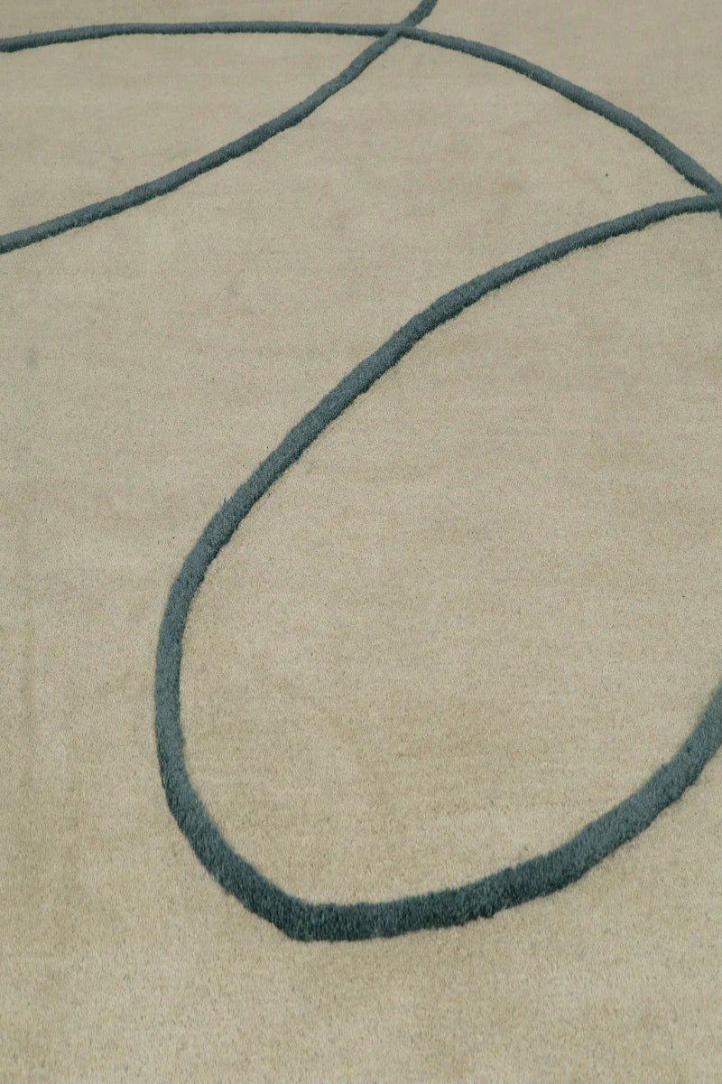 Slate Loop Abstract Wool Area Rug