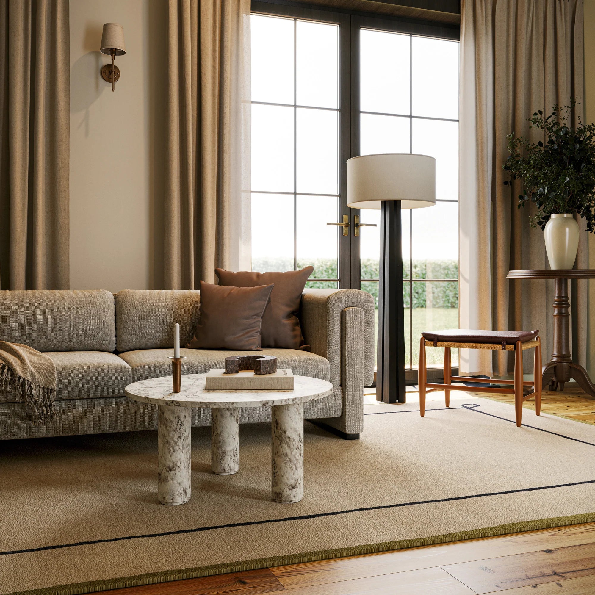 Simple Modern Beige Hand Tufted Carpet