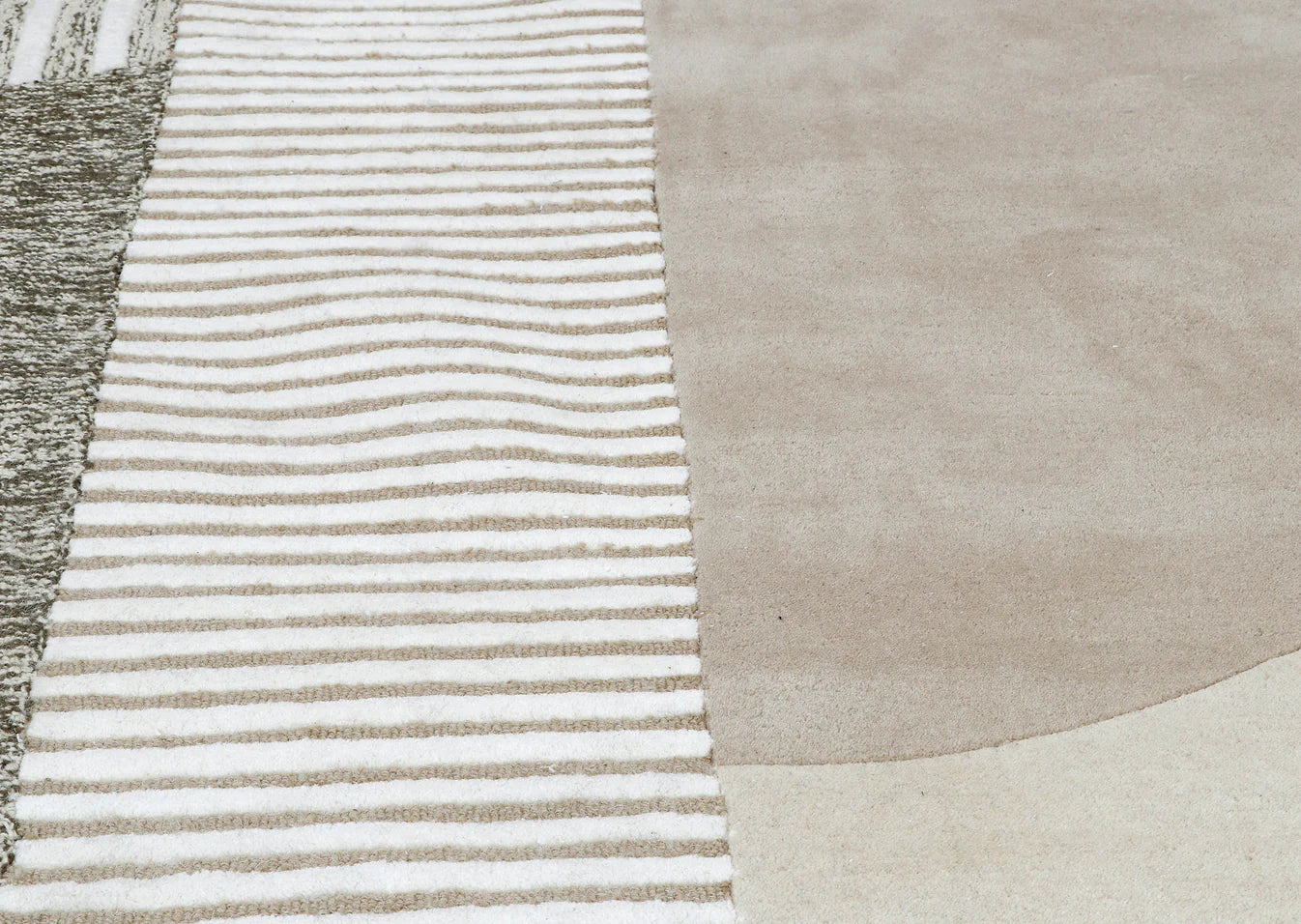 Beige Neutra Orb Plush Comfort Irregular Rug