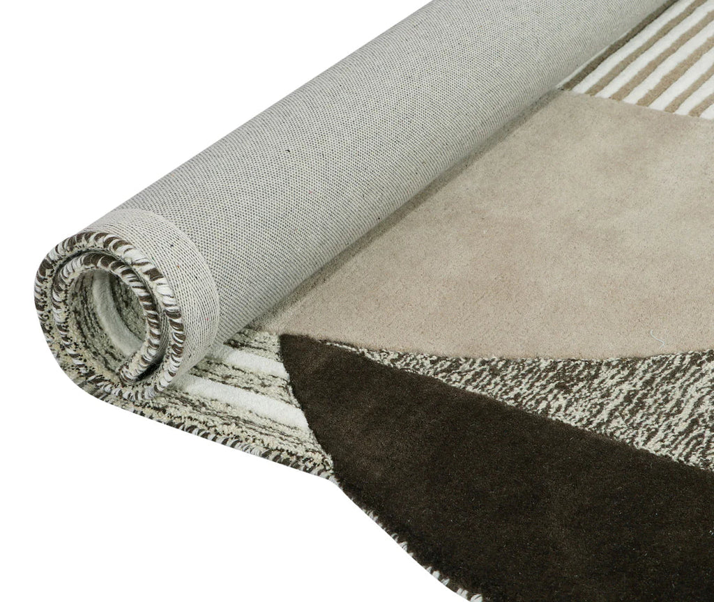Beige Neutra Orb Plush Comfort Irregular Rug