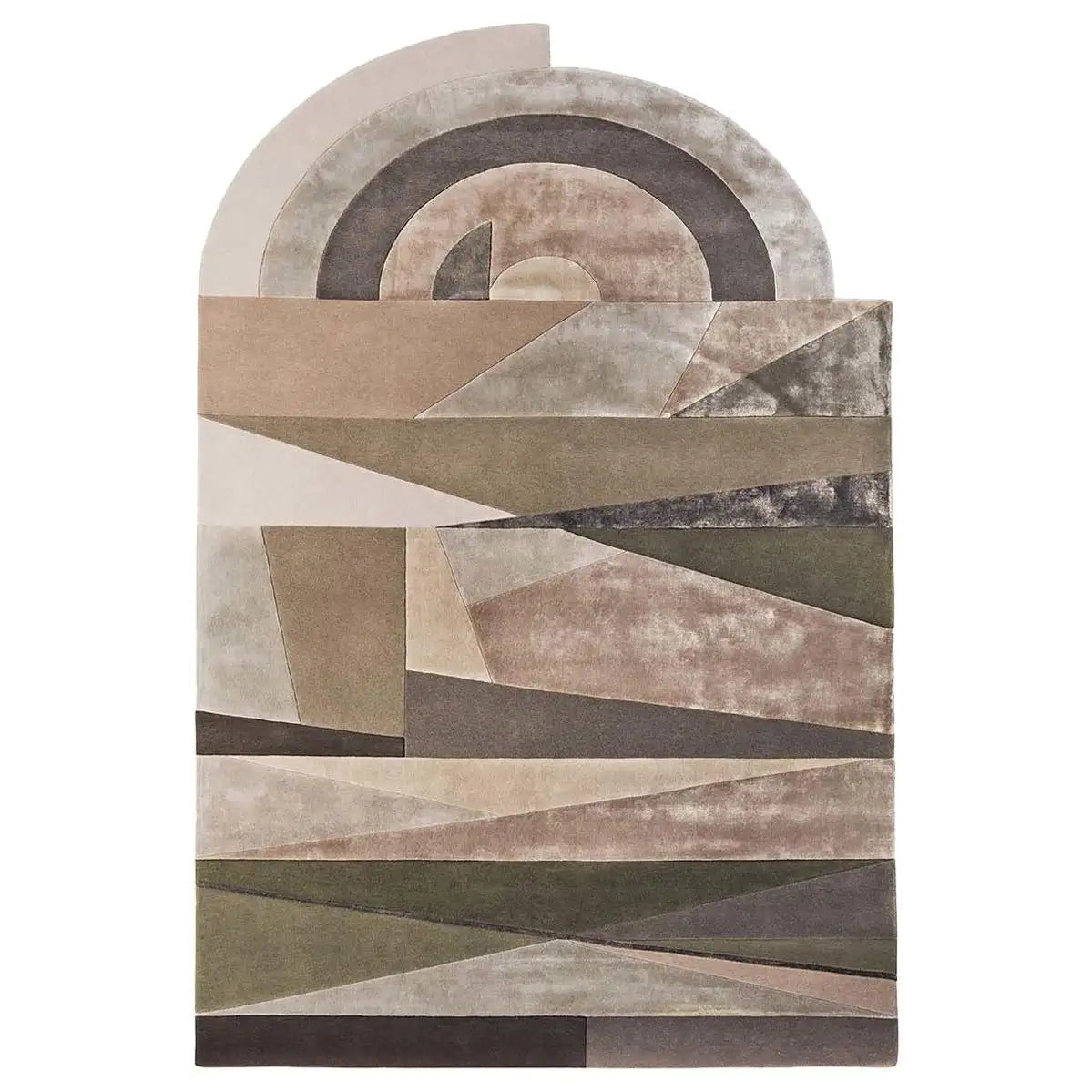 Irregular Layered Form Contemporary Rug