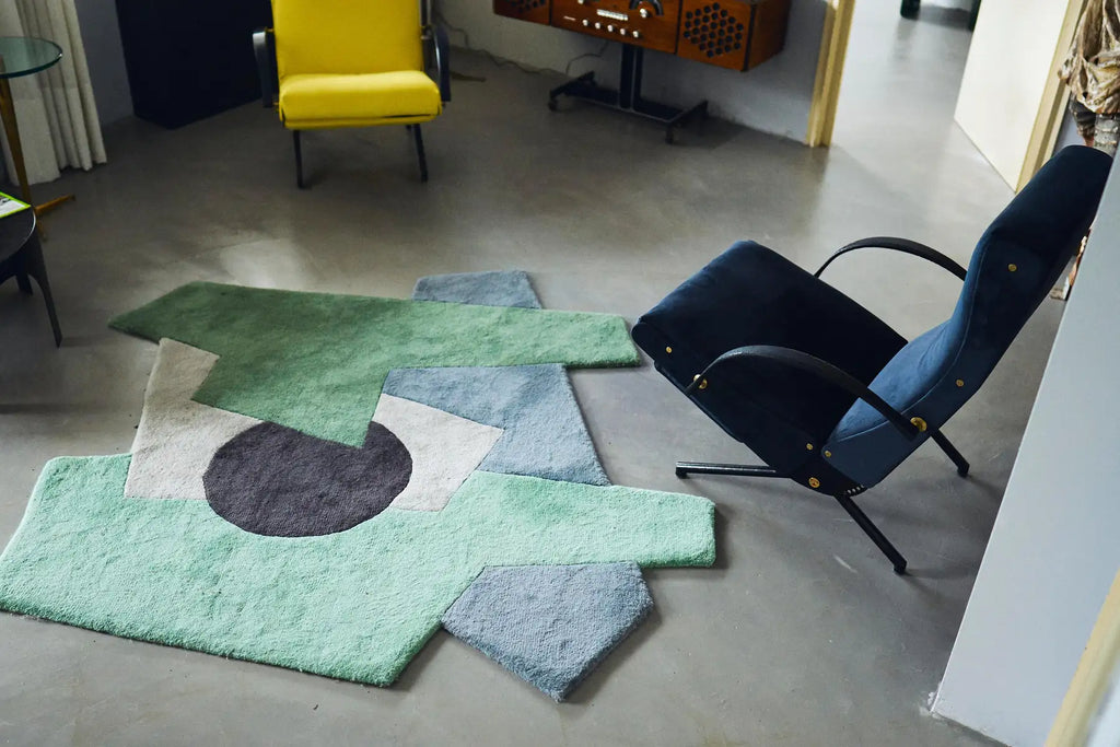Interlocking Shapes Abstract Designer Rug