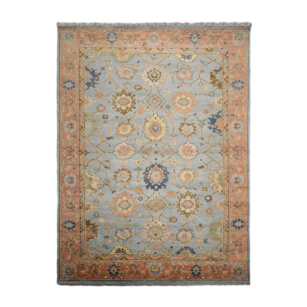 Hand Knotted Oushak Rug for Living Room, Dining Room, Office, Bedroom, Hand Knotted Wool Rug