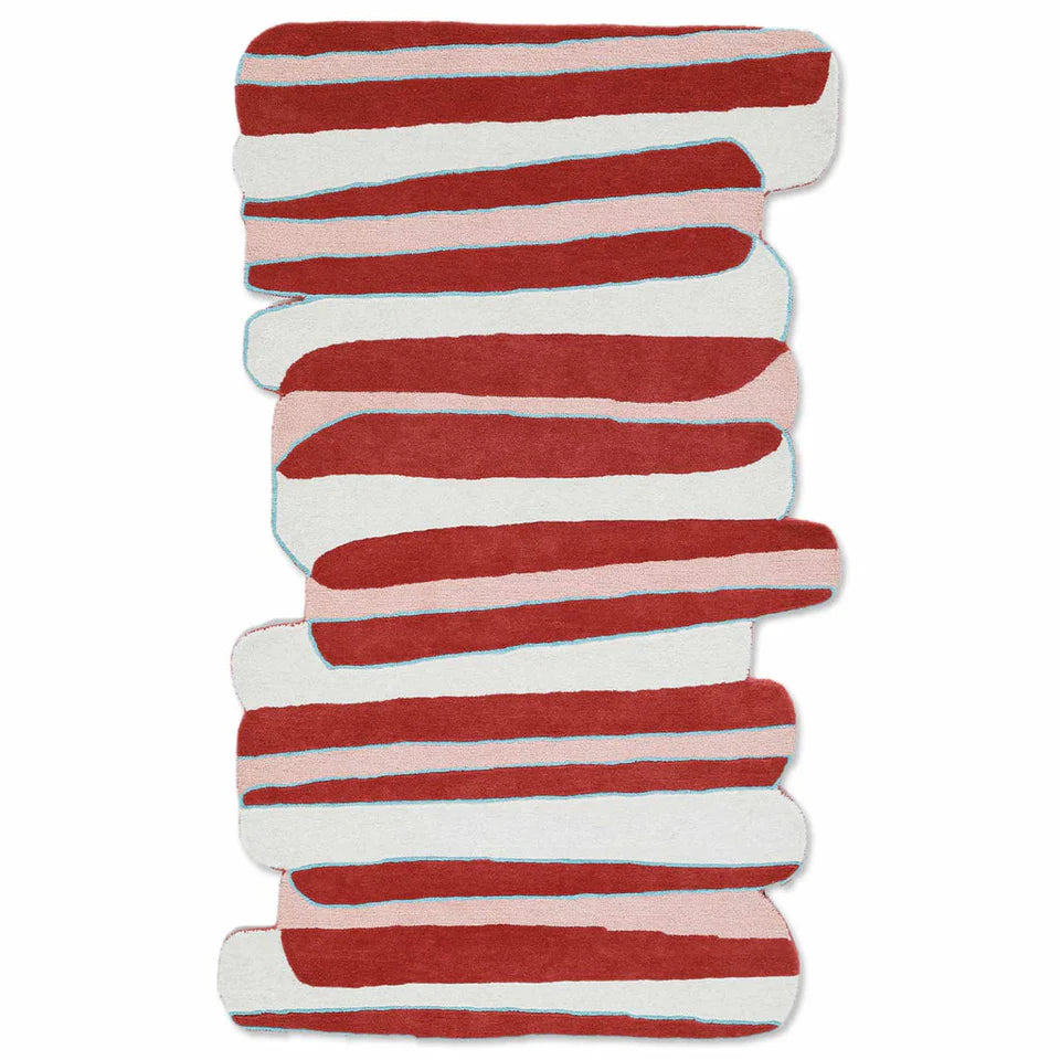 Crimson Pulse Modern Area Rug