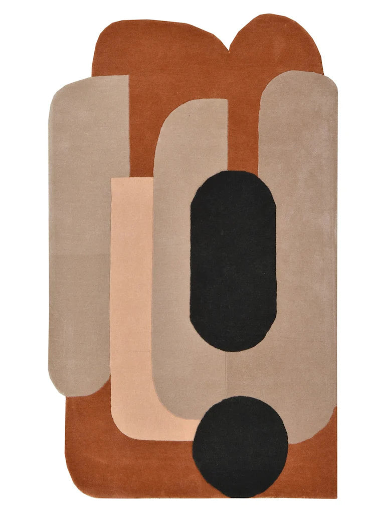 Terracotta Arch Form Abstract Rug