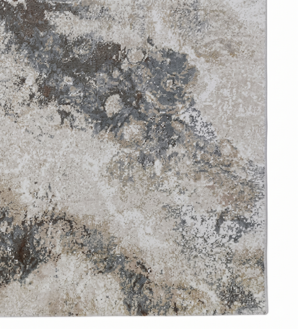 Modern Abstract Grey Beige Area Rug