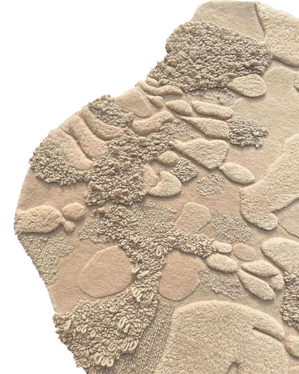 Cream Sculpted Pebble Irregular Rug