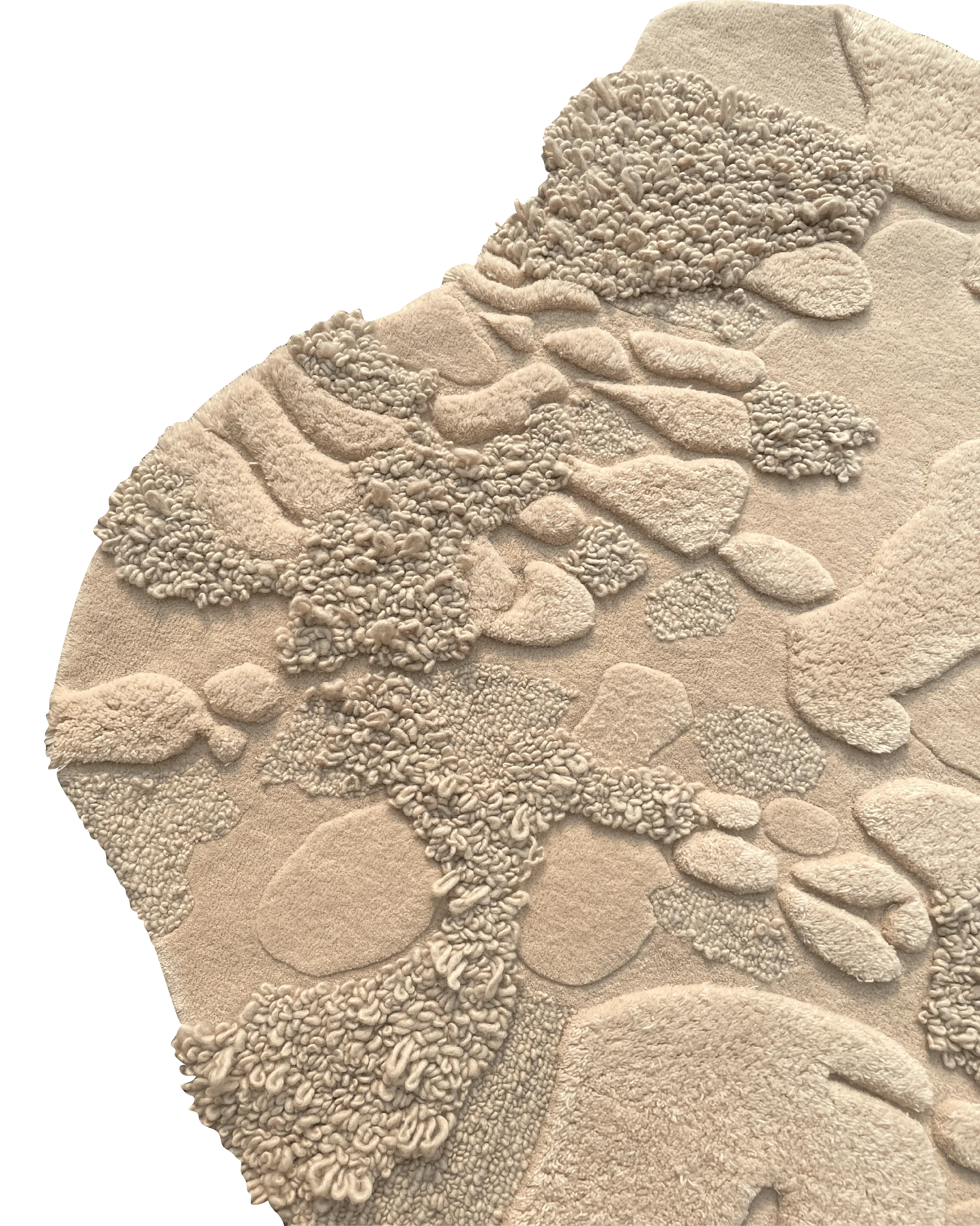 Cream Sculpted Pebble Irregular Rug