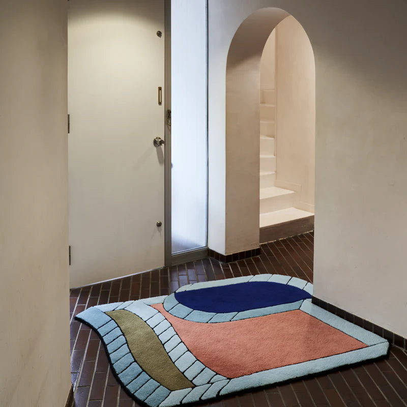 Dimensional Geometry Wool Floor Art