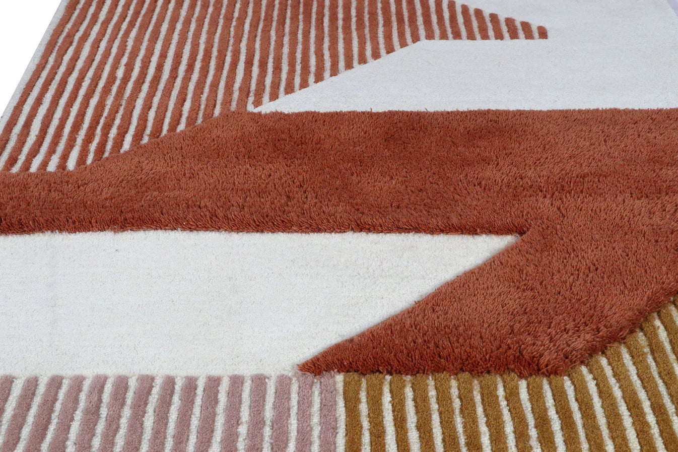 Rust Curated Linear Form Rug