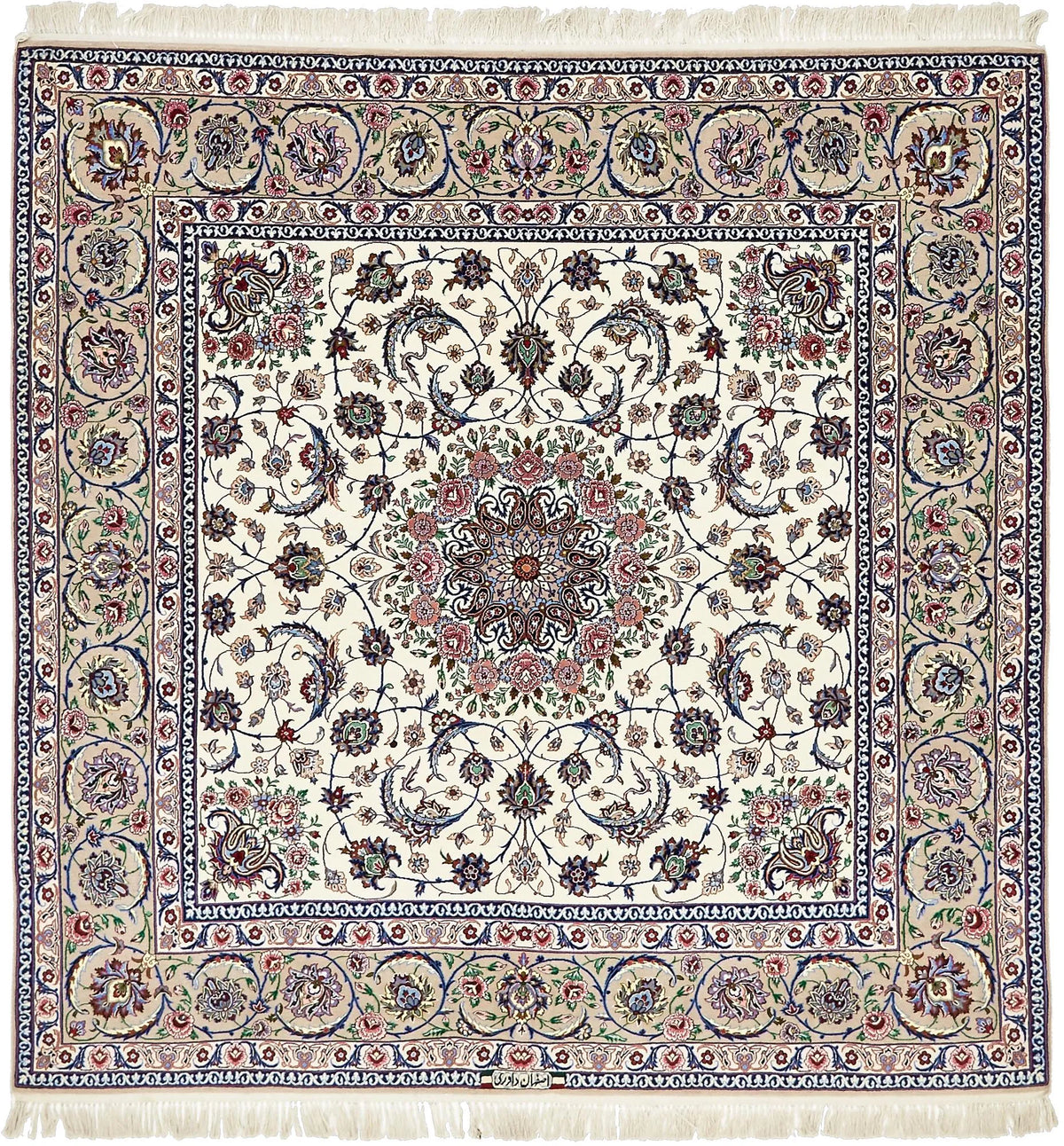 Signature Isfahan Ivory Rosette Wool Rug