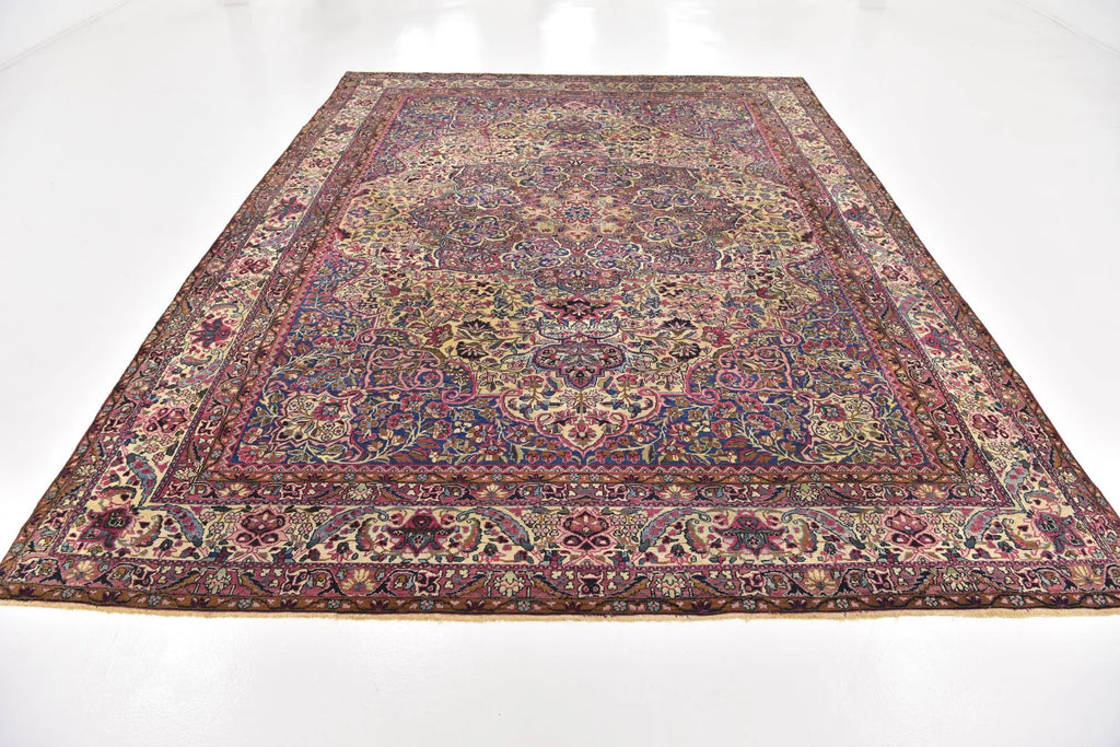 Hand-Knotted Dynasty Medallion Garnet Wool Carpet
