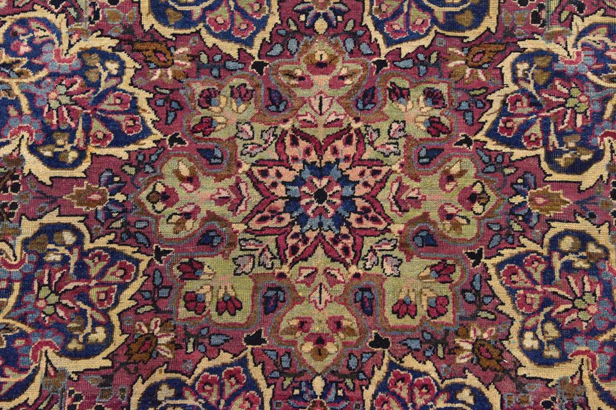 Hand-Knotted Dynasty Medallion Garnet Wool Carpet