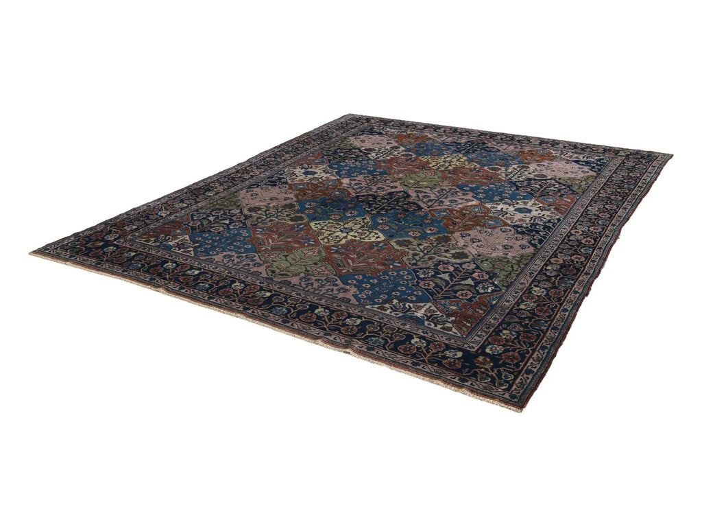 Vintage Bakhtiari Garden Lattice Wool Rug