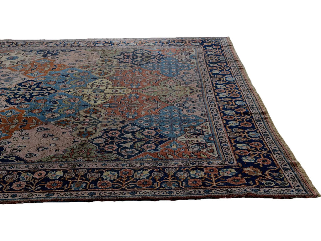 Vintage Bakhtiari Garden Lattice Wool Rug