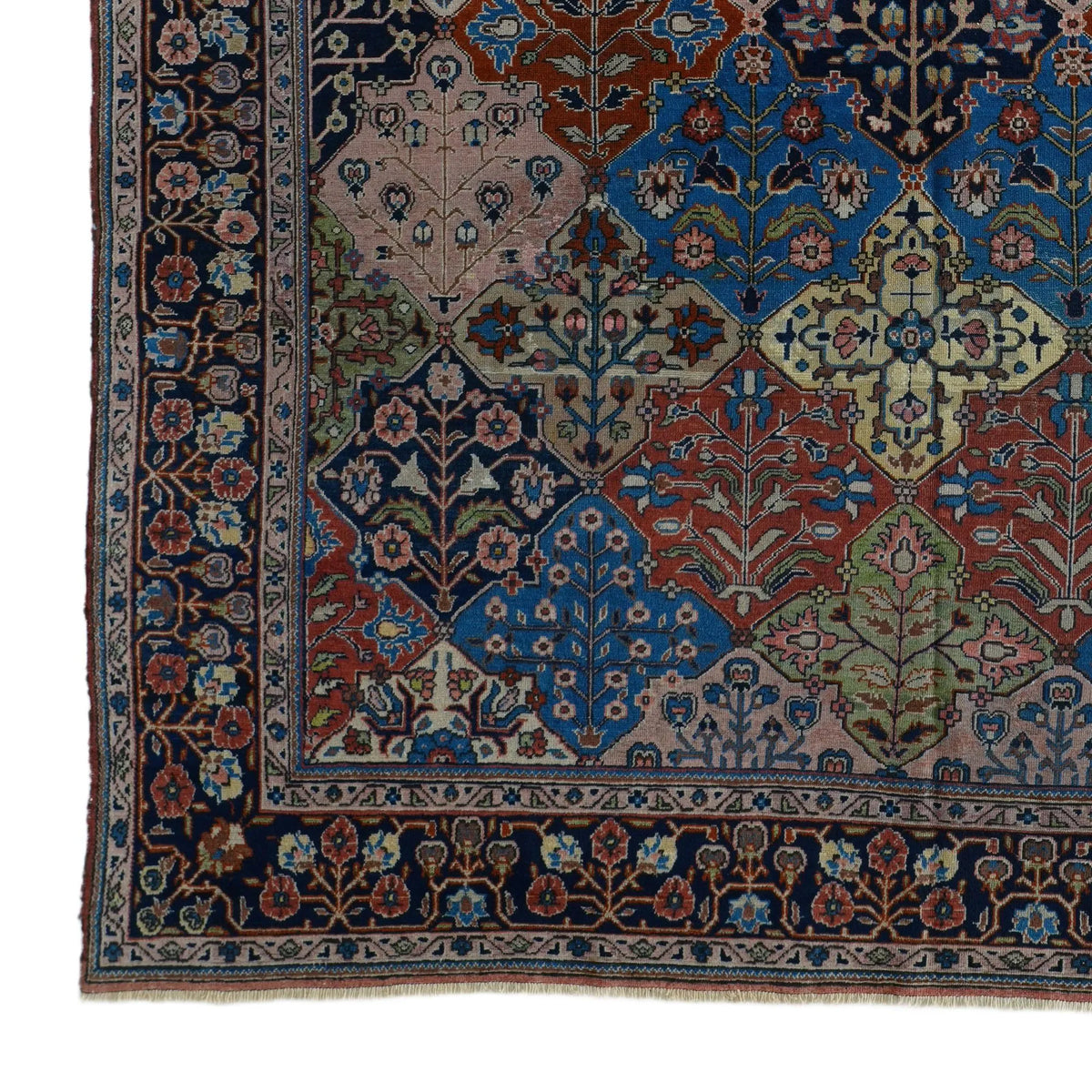 Vintage Bakhtiari Garden Lattice Wool Rug