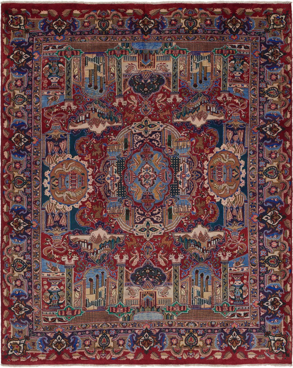 Hand-Knotted Royal Persepolis Pictorial Wool Carpet