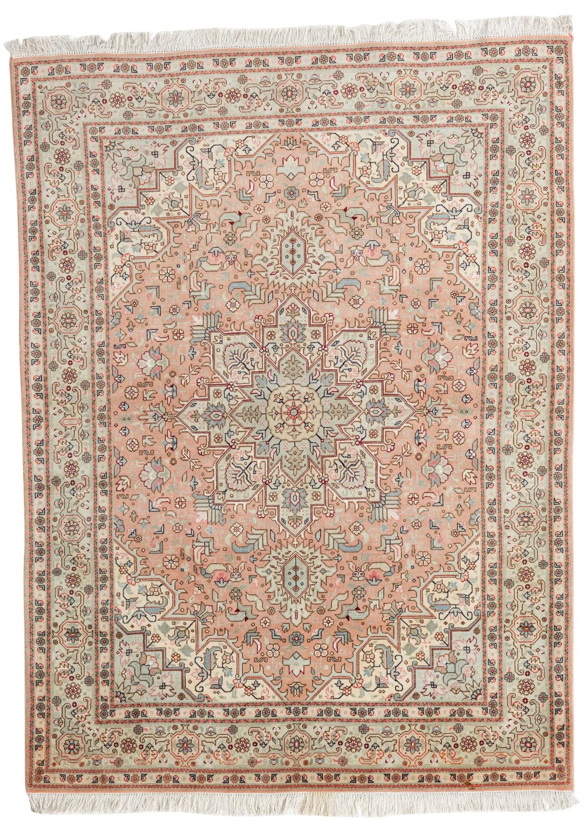 Hand-Knotted Antique Heriz Medallion Rug