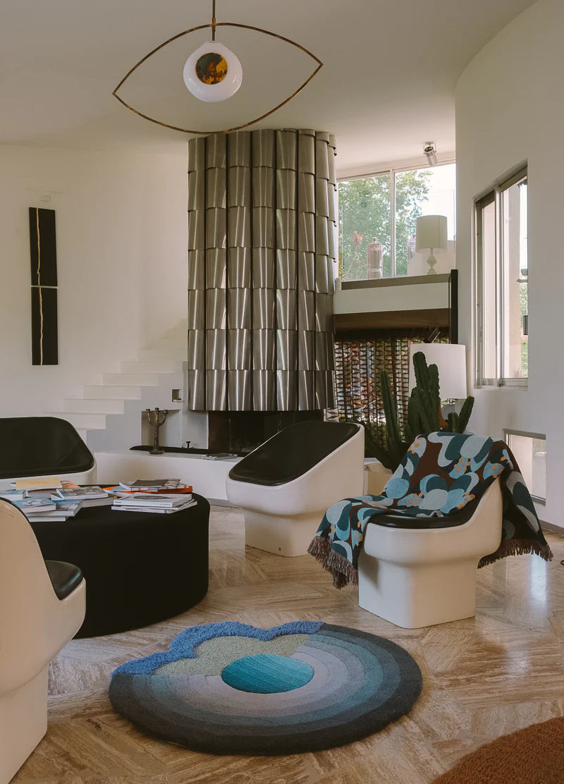 Artistic Layered Circle Wool Rug