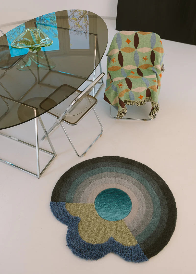 Artistic Layered Circle Wool Rug