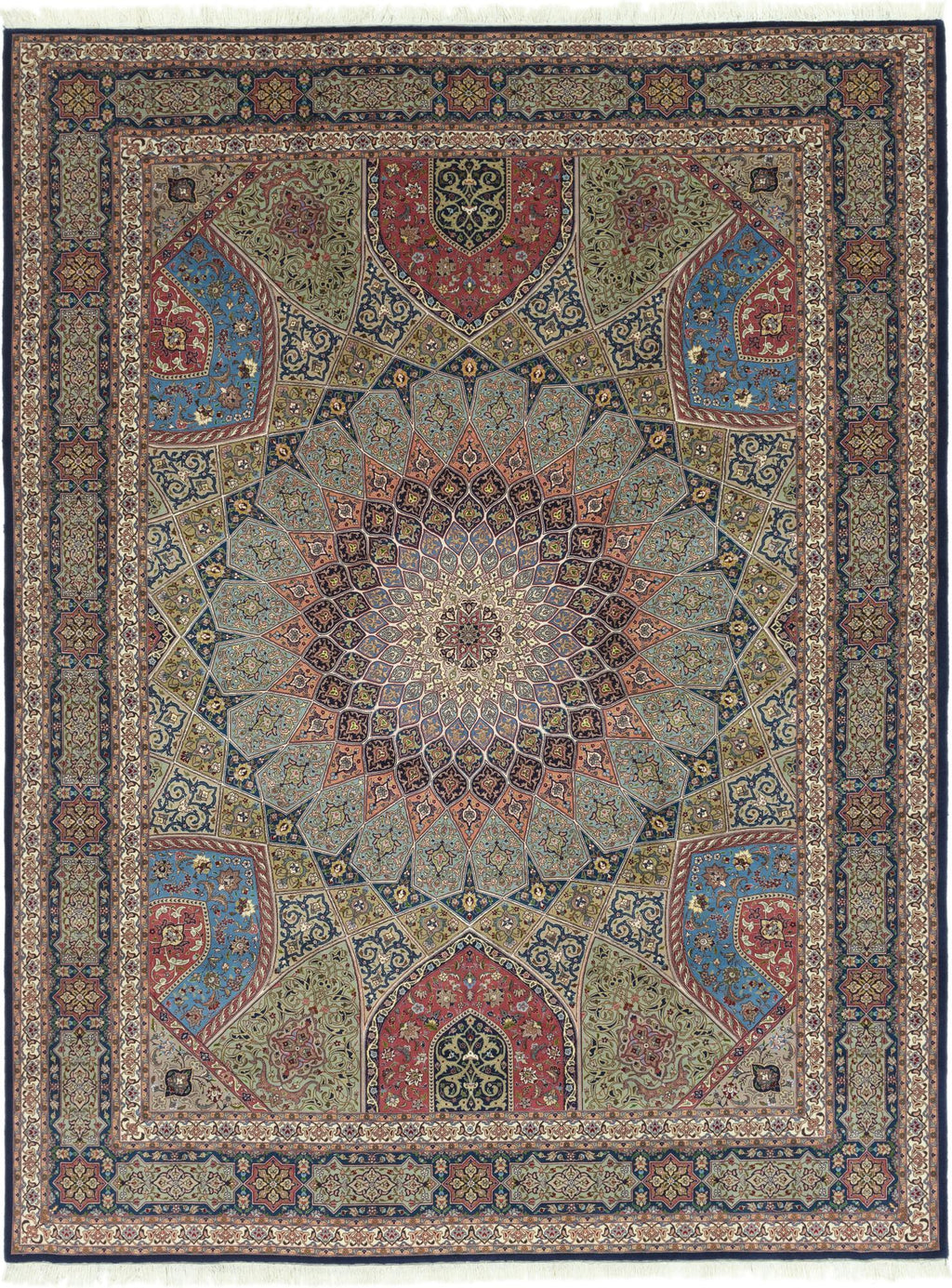 Hand-Knotted Grand Kaleidoscope Ochre Wool Rug