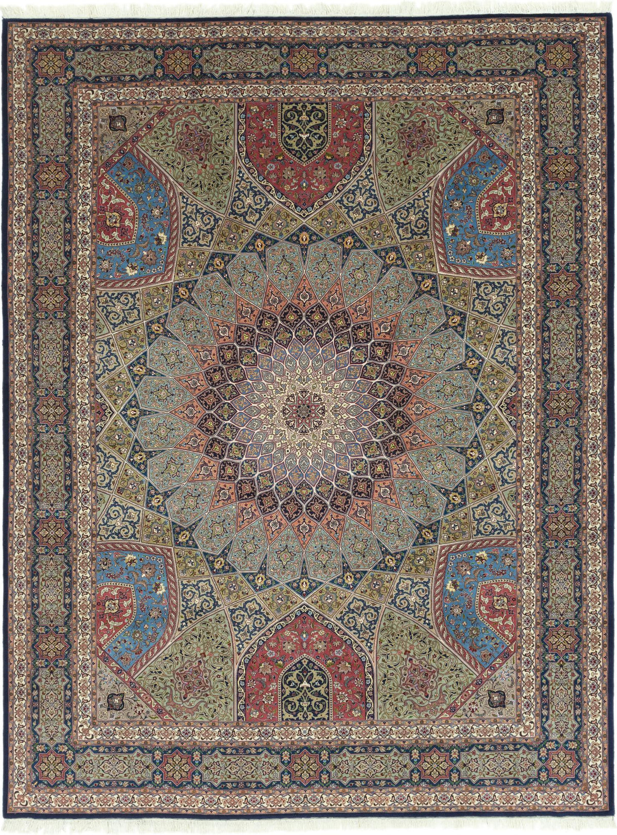 Hand-Knotted Grand Kaleidoscope Ochre Wool Rug