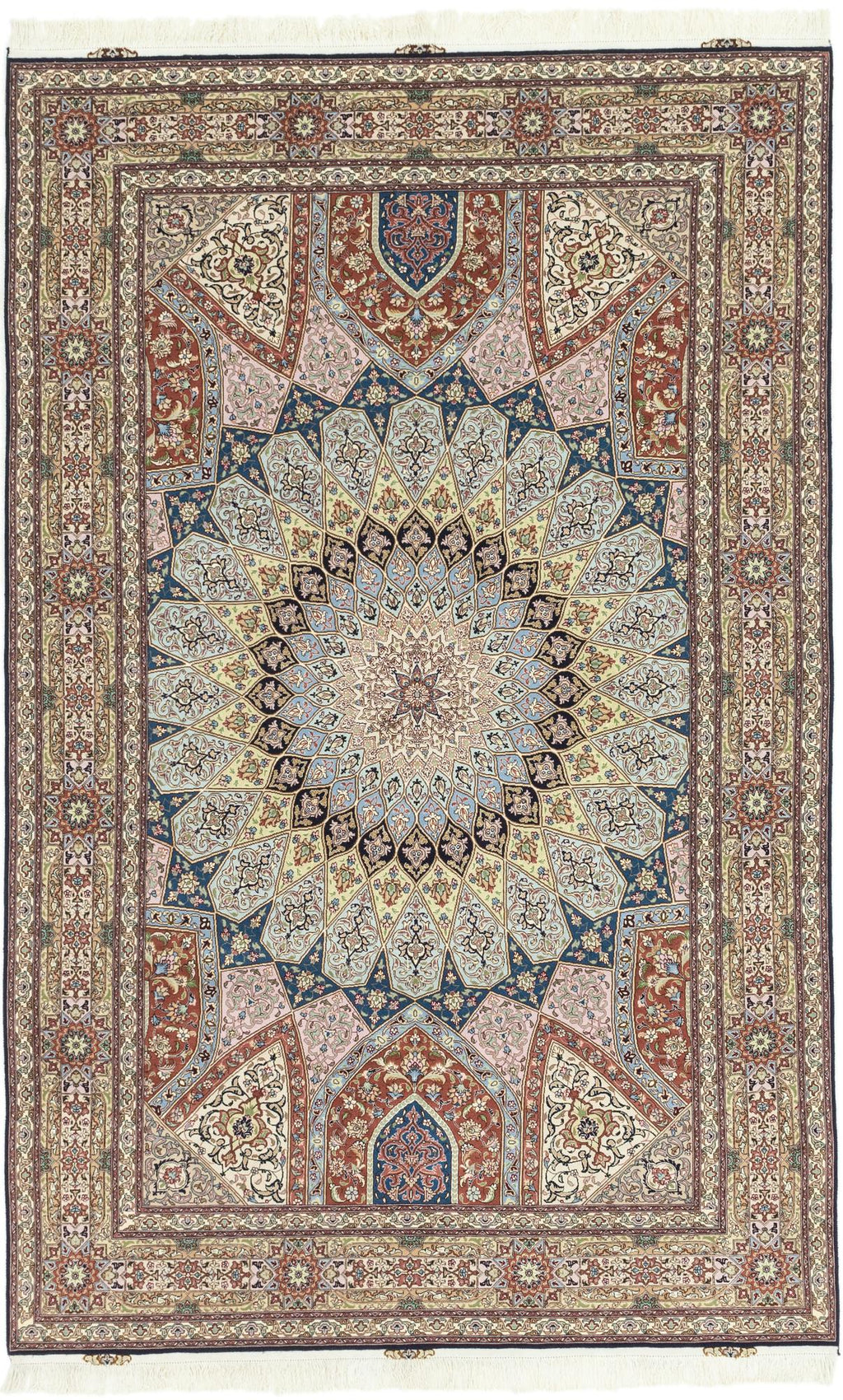 Celestial Tabriz Sunburst Fine Wool Rug