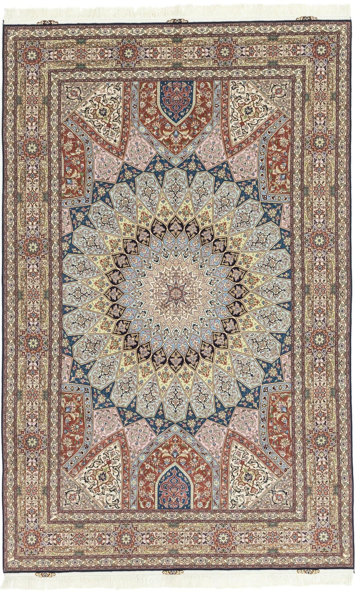 Celestial Tabriz Sunburst Fine Wool Rug