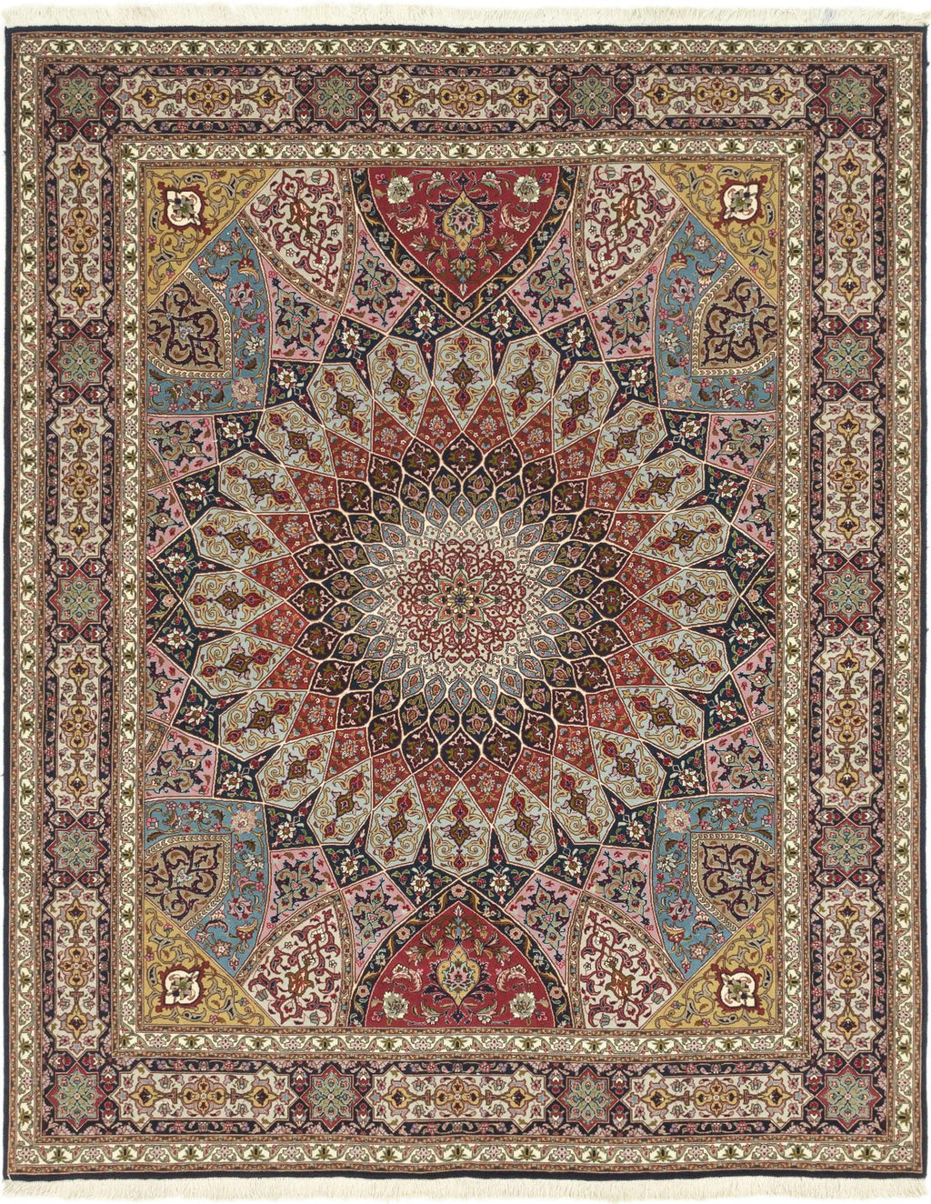 Hand-Knotted Grand Kaleidoscope Ochre Wool Rug